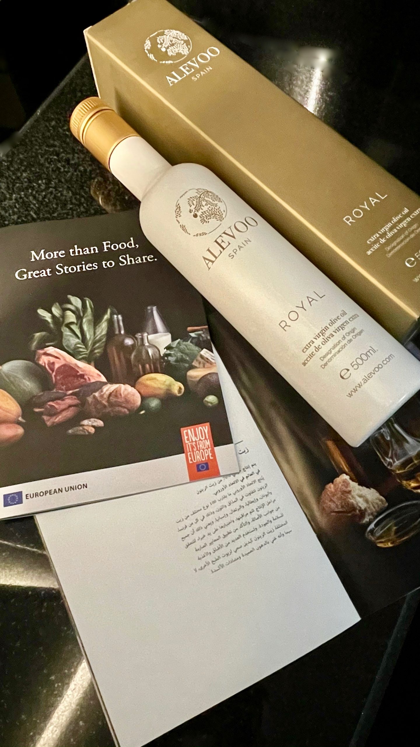 Aceites de oliva virgen extra Alevoo en Oriente Medio con la Unión Europea